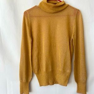 Gold, Sheer Long Sleeve Top